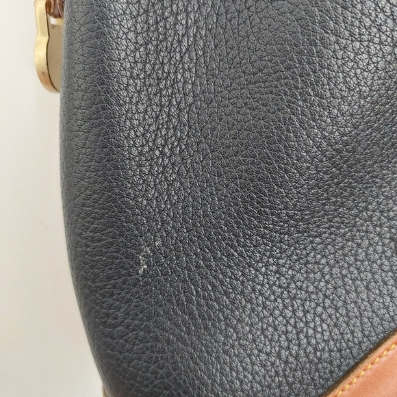 Dooney and Bourke Navy Tassel Leather Drawstring Purse - Picture 4 of 16